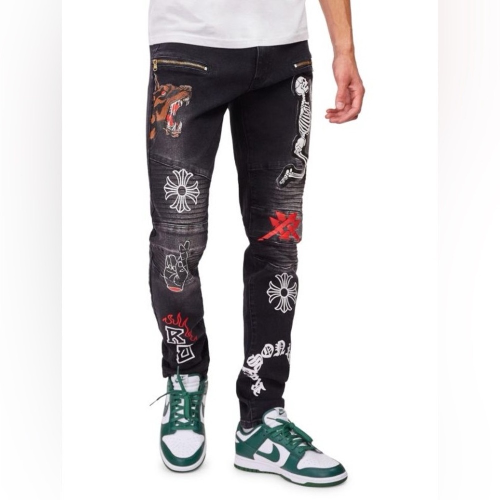 REASON Avant Graphic Skinny Jeans